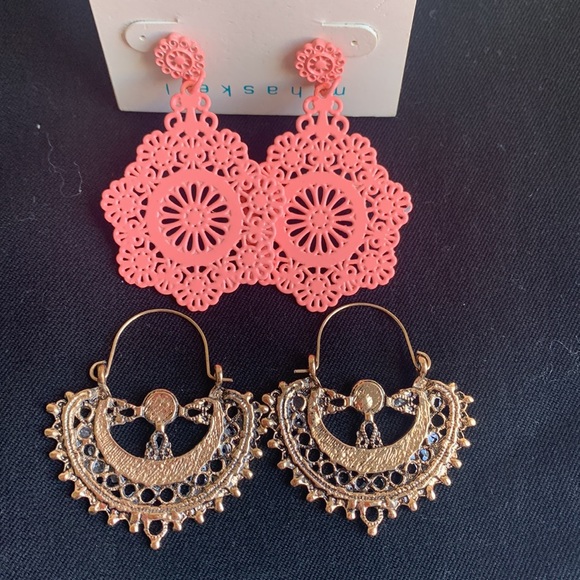 Boho earring bundle. mhaskell pink. Unbranded golden. - Picture 2 of 9